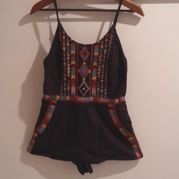 TIGERLILY Nazilla Embroidered Cotton Navy Onesie Romper Playsuit - Picture 10 of 16